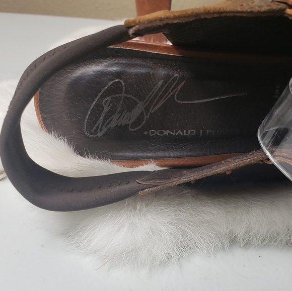 Donald Pliner Vishad Distressed Weathered Leather Strappy Heels-Size 10 - Picture 6 of 8